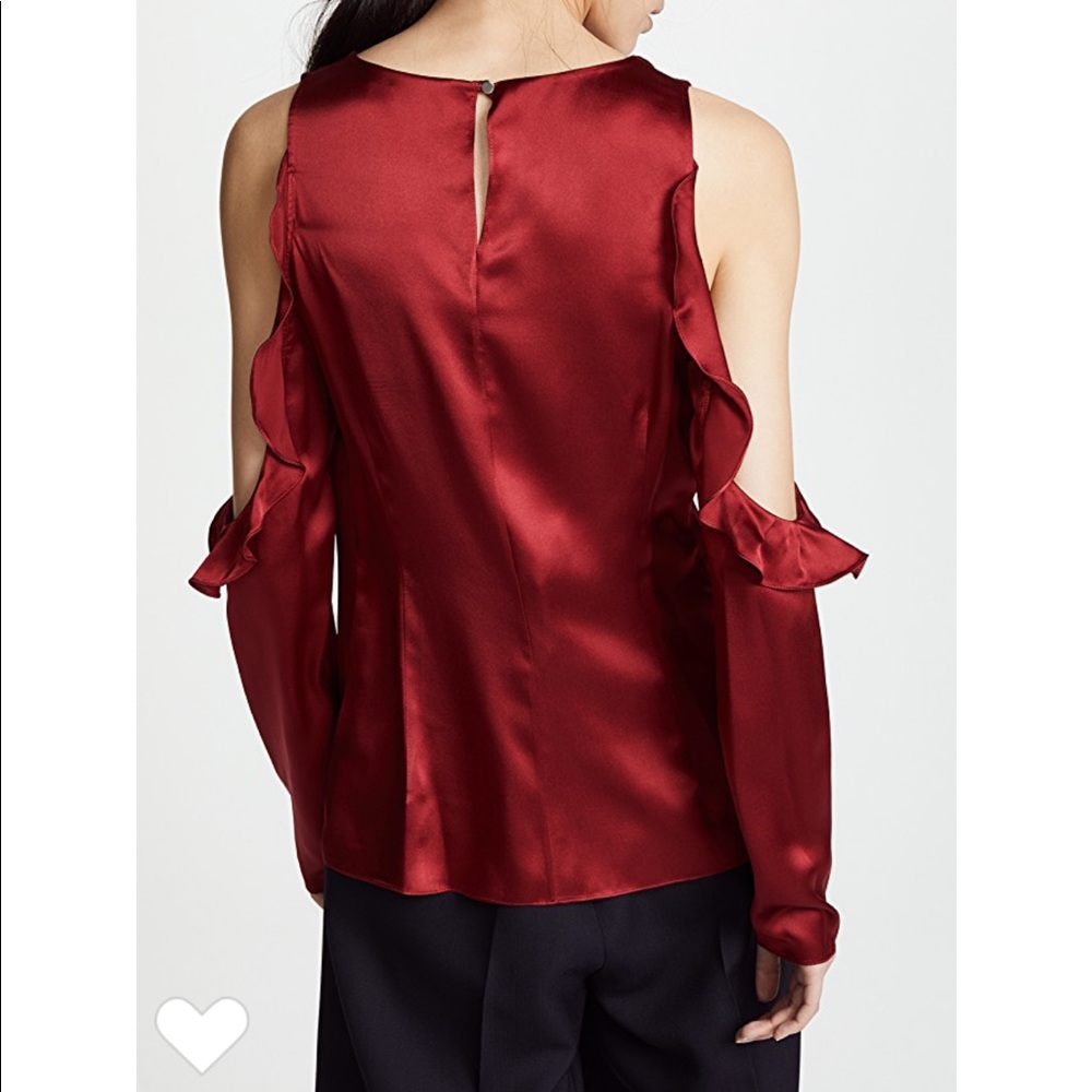 Cushnie Cold Shoulder Top In Ruby Red Size 0 - image 3